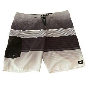 O’Neill Black Gray Mens Board Shorts Sz 40